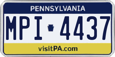 PA license plate MPI4437