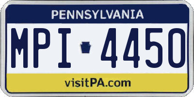 PA license plate MPI4450