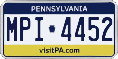 PA license plate MPI4452