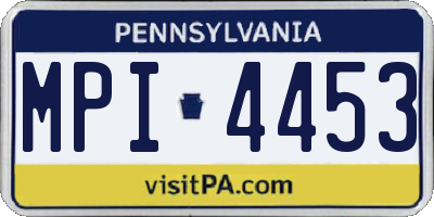 PA license plate MPI4453