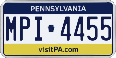 PA license plate MPI4455