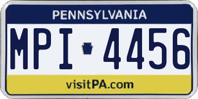 PA license plate MPI4456