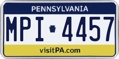 PA license plate MPI4457