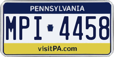 PA license plate MPI4458