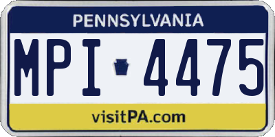 PA license plate MPI4475