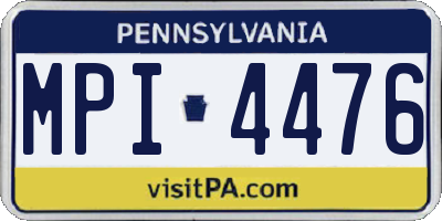PA license plate MPI4476