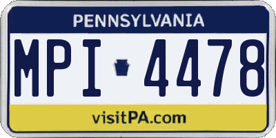 PA license plate MPI4478
