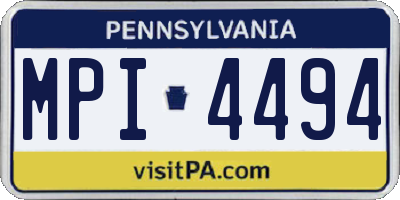 PA license plate MPI4494