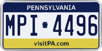 PA license plate MPI4496