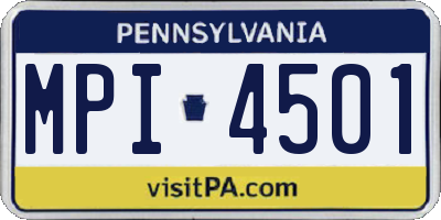 PA license plate MPI4501
