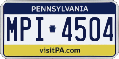 PA license plate MPI4504