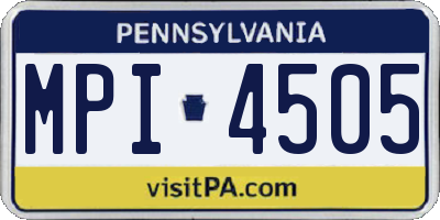 PA license plate MPI4505
