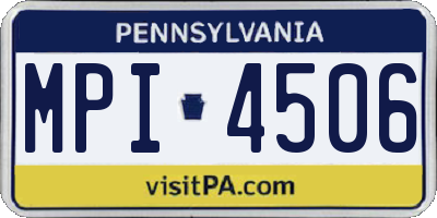 PA license plate MPI4506