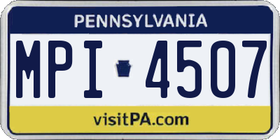 PA license plate MPI4507