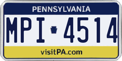PA license plate MPI4514