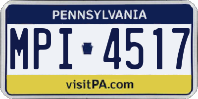 PA license plate MPI4517