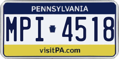 PA license plate MPI4518