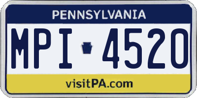 PA license plate MPI4520