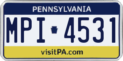 PA license plate MPI4531