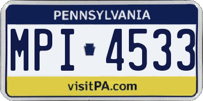 PA license plate MPI4533