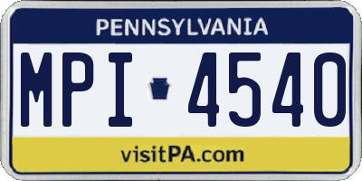 PA license plate MPI4540