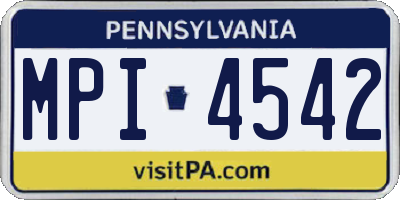 PA license plate MPI4542