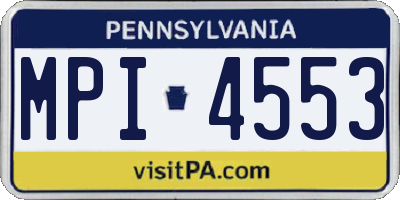 PA license plate MPI4553