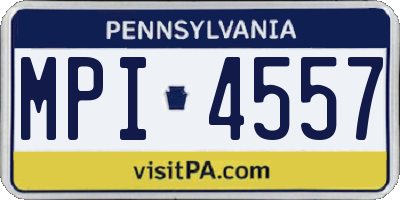 PA license plate MPI4557