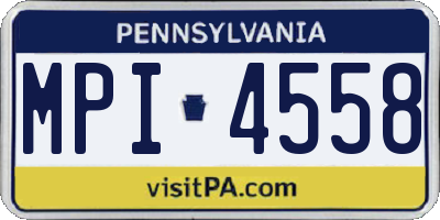 PA license plate MPI4558