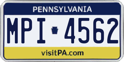 PA license plate MPI4562