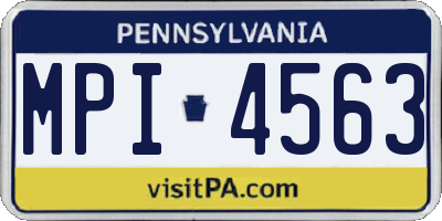 PA license plate MPI4563