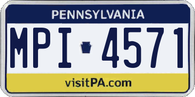 PA license plate MPI4571