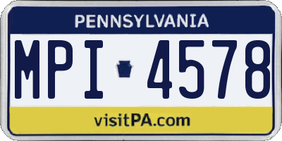 PA license plate MPI4578