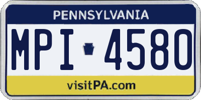 PA license plate MPI4580