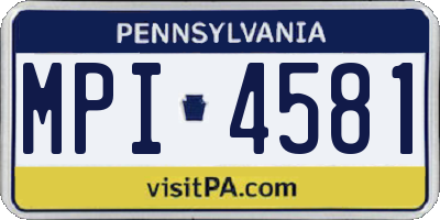 PA license plate MPI4581