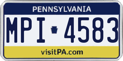PA license plate MPI4583