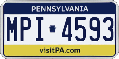 PA license plate MPI4593