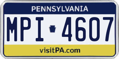 PA license plate MPI4607