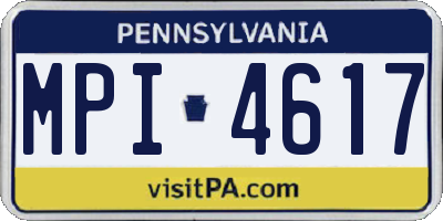 PA license plate MPI4617