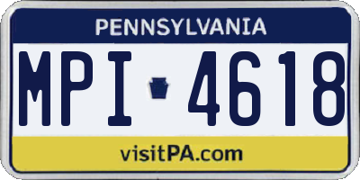 PA license plate MPI4618
