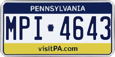 PA license plate MPI4643