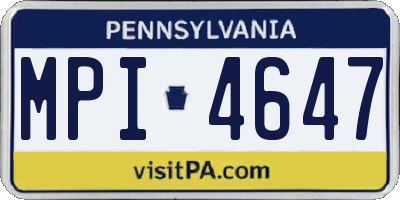 PA license plate MPI4647