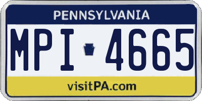 PA license plate MPI4665