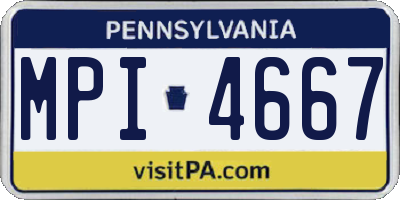 PA license plate MPI4667