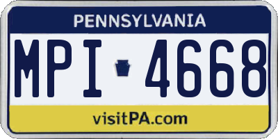 PA license plate MPI4668