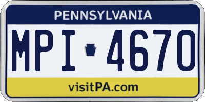 PA license plate MPI4670