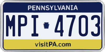 PA license plate MPI4703