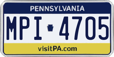 PA license plate MPI4705