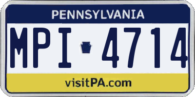 PA license plate MPI4714