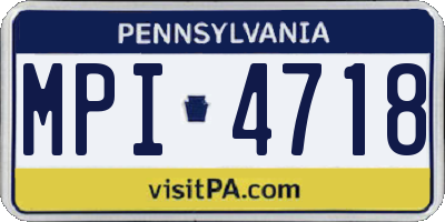 PA license plate MPI4718